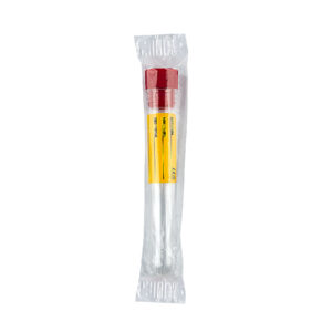 Eprubeta test cilindrica, din PS, volum 10ml, cu capac rosu, sterila; Punga x 100buc