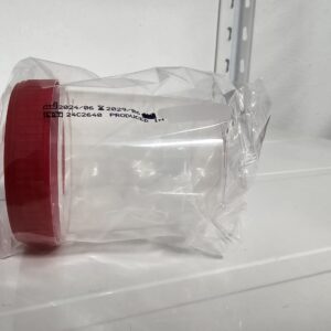 Recoltor urina, din PP, 120 ml, cu capac rosu, steril, ambalat individual; Punga x 100buc