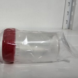 Recoltor urina, din PP, 60 ml, cu capac rosu, steril, ambalat individual; Punga x 100buc
